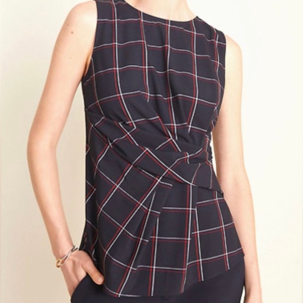Ann Taylor Window Plaid Blouse